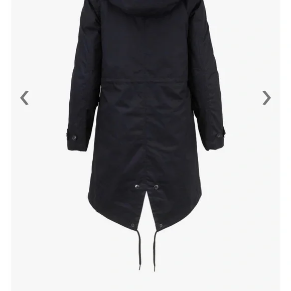 WOOLRICH Women’s Parka XS - Black Literary Rex Coat With Rabbit Fur Hood & Trim - Picture 4 of 10